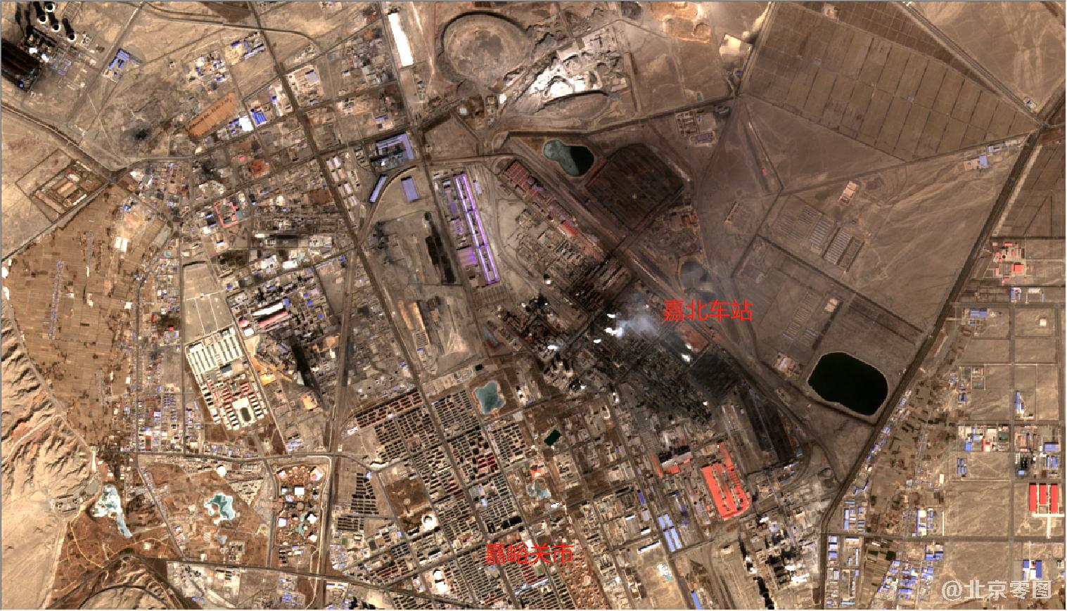 酒泉卫星发射中心及周边最新卫星图-嘉峪关市