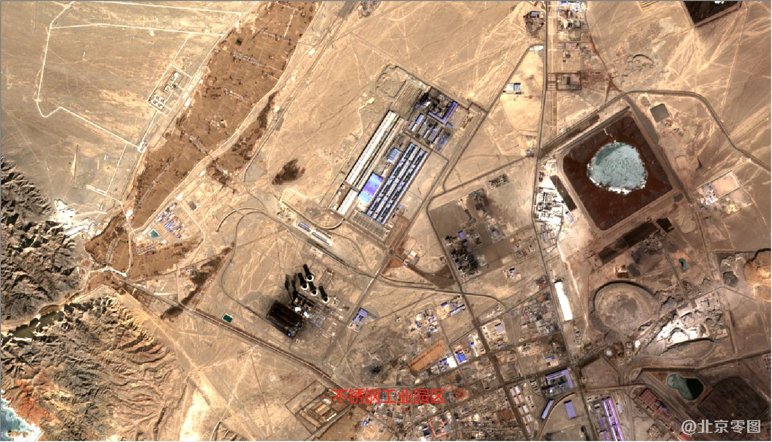 酒泉卫星发射中心及周边最新卫星图-不锈钢工业园