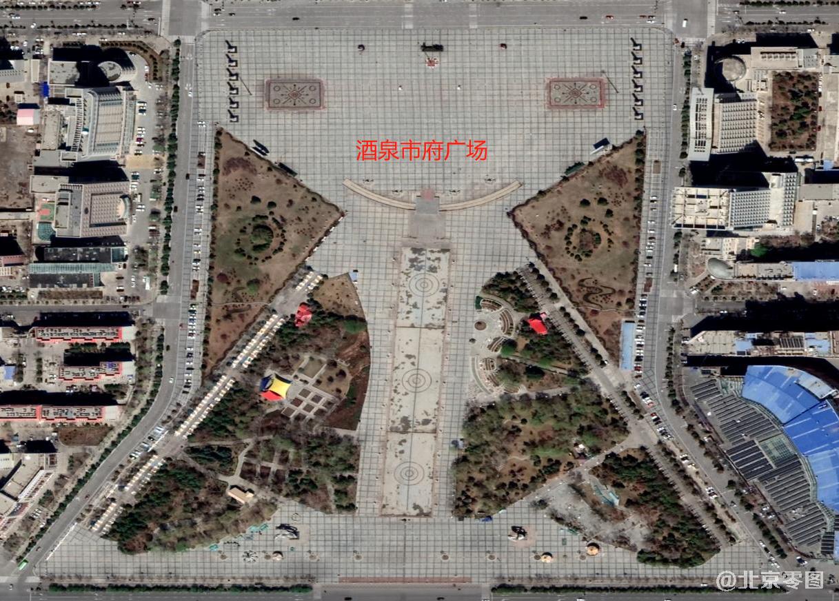酒泉卫星发射中心及周边最新卫星图-酒泉市政府广场