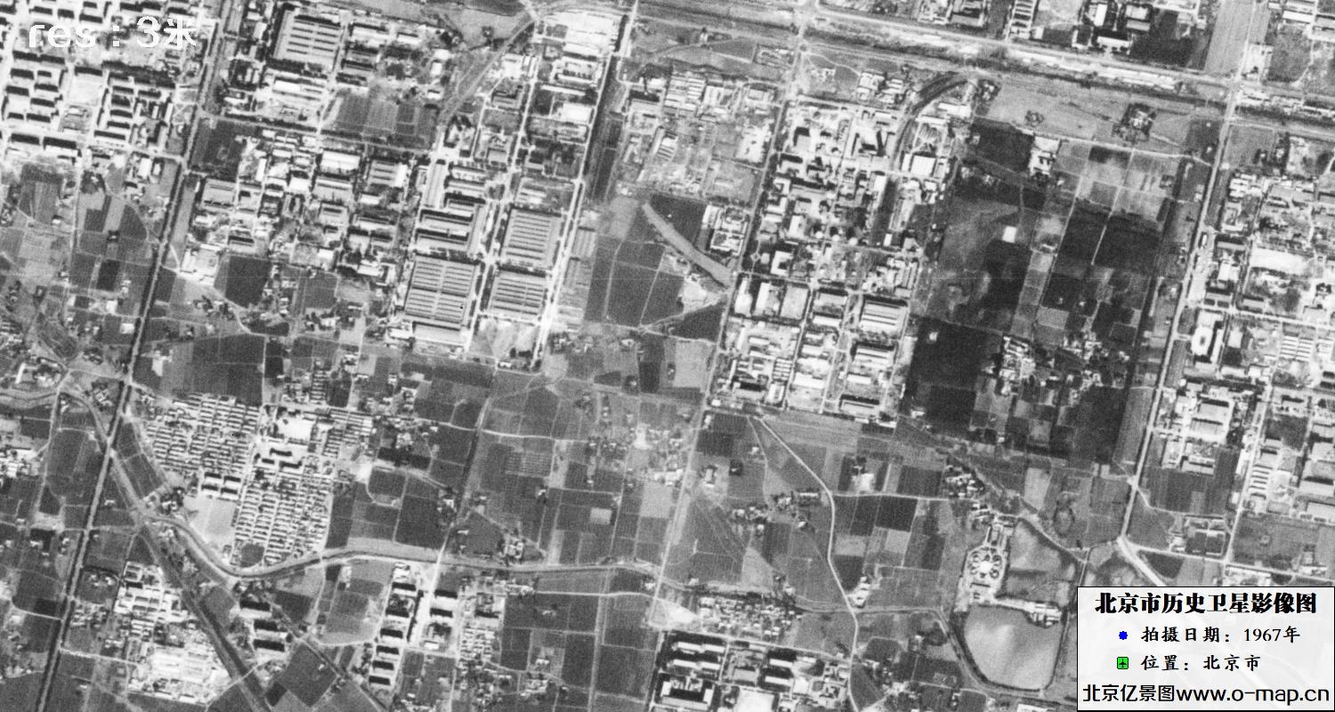 北京市1967年KH锁眼卫星拍摄的图片