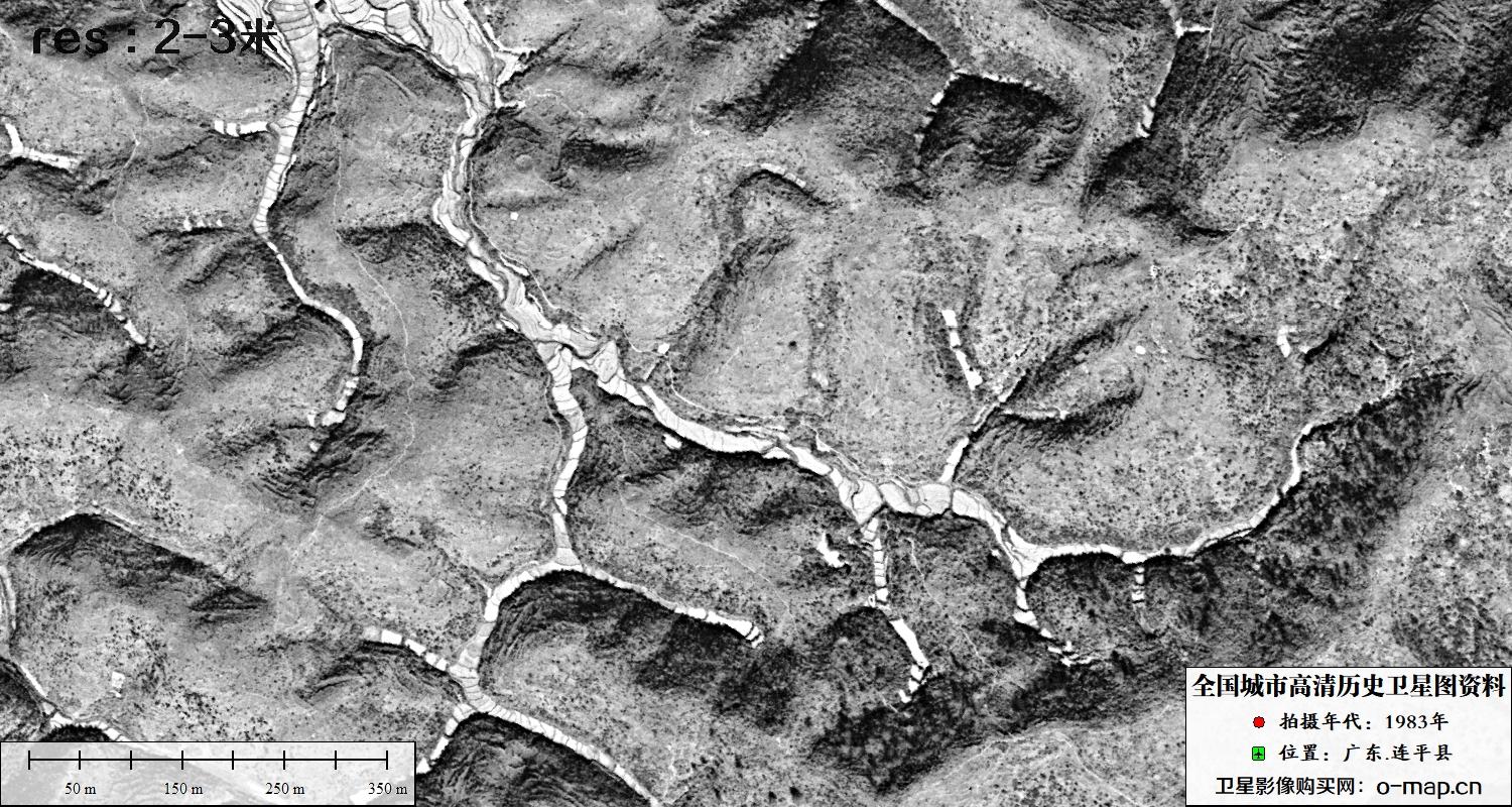 广东省连平县1983年历史影像地图资料