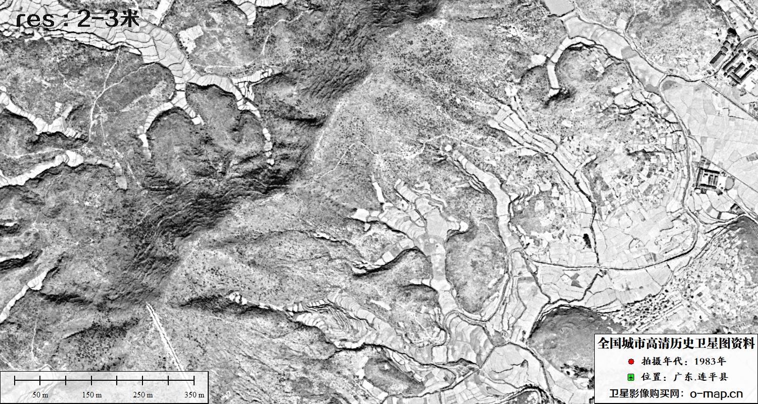 广东省连平县1983年历史影像地图资料
