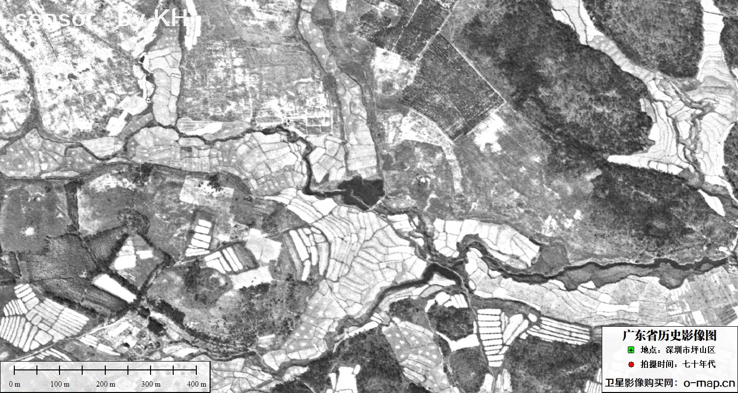 广东省深圳市坪山区七十年代高清历史影像地图