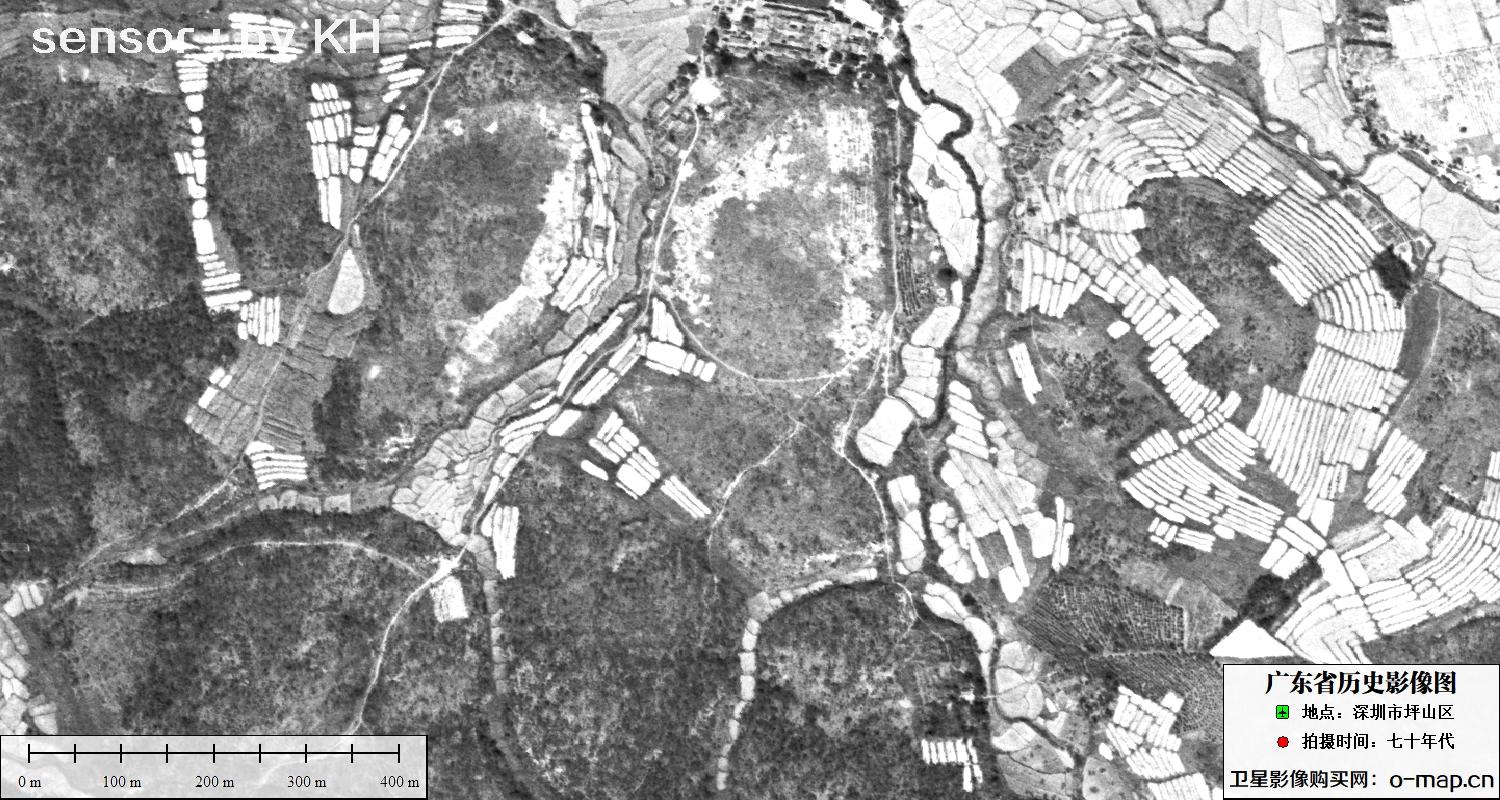 广东省深圳市坪山区七十年代高清历史影像地图