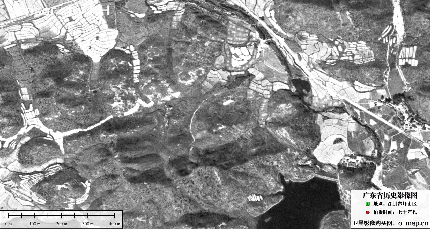 广东省深圳市坪山区七十年代高清历史影像地图
