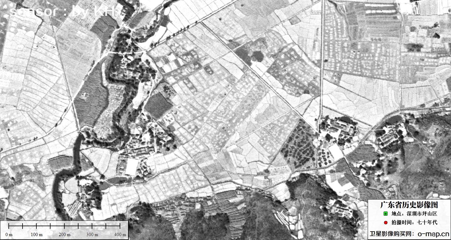 广东省深圳市坪山区七十年代高清历史影像地图
