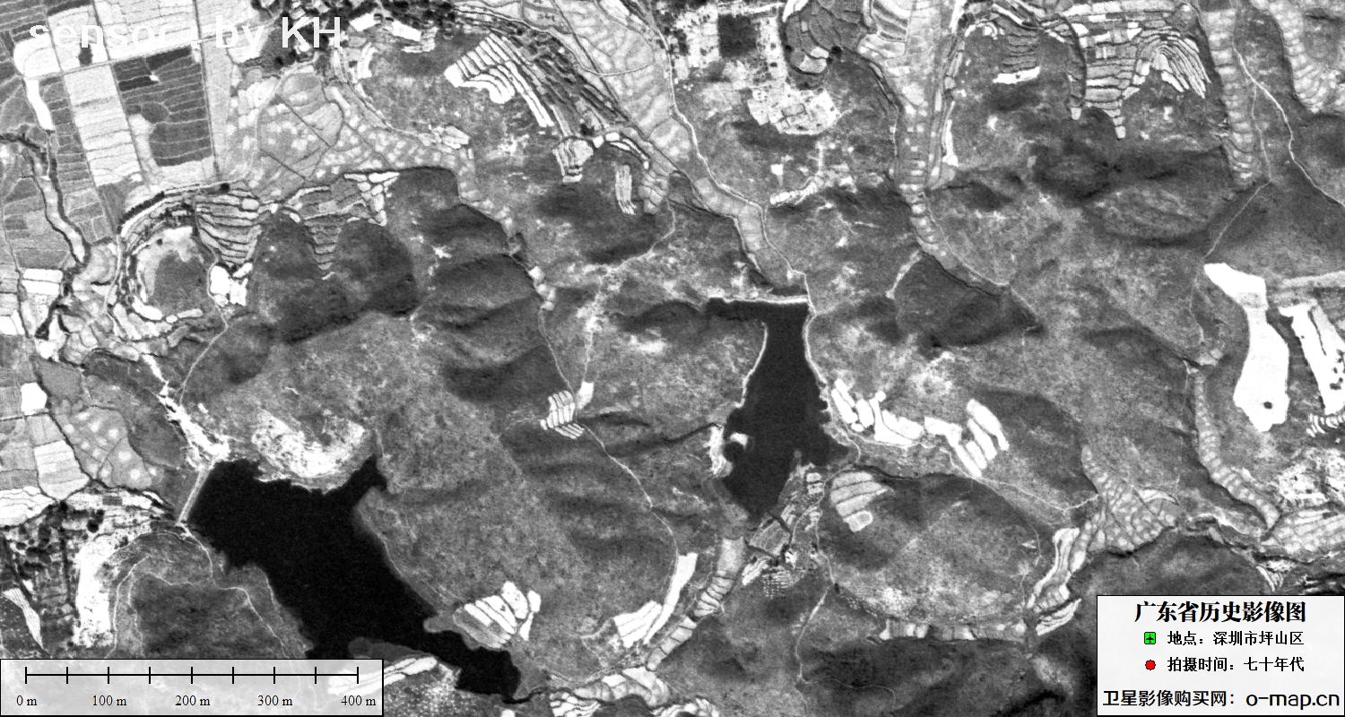 广东省深圳市坪山区七十年代高清历史影像地图