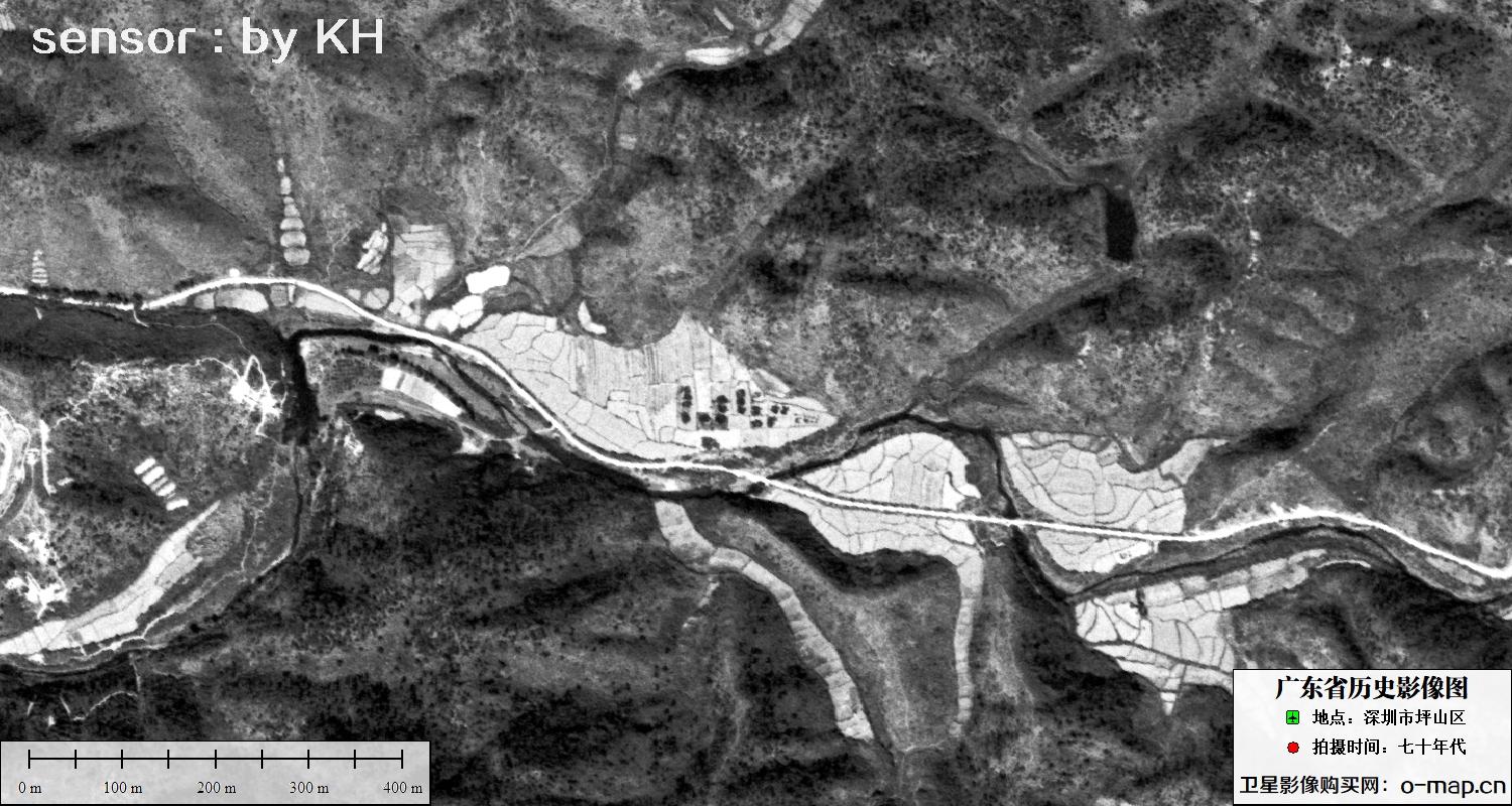 广东省深圳市坪山区七十年代高清历史影像地图