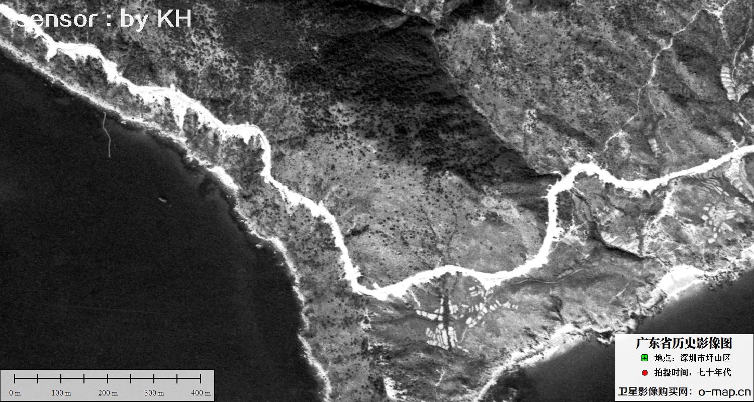 广东省深圳市坪山区七十年代高清历史影像地图