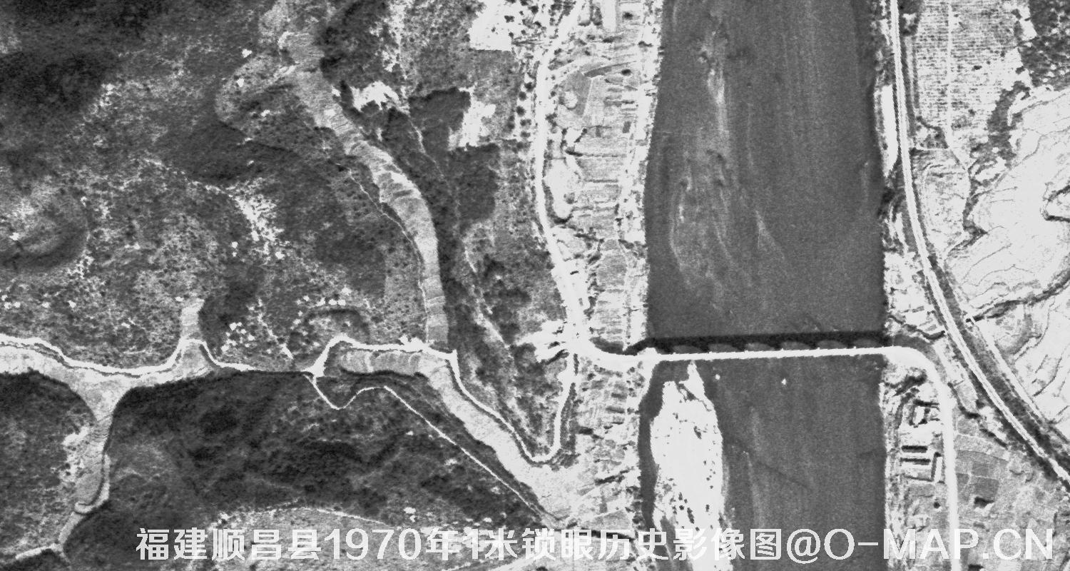 福建省南平市顺昌县1970年1米锁眼卫星历史影像图