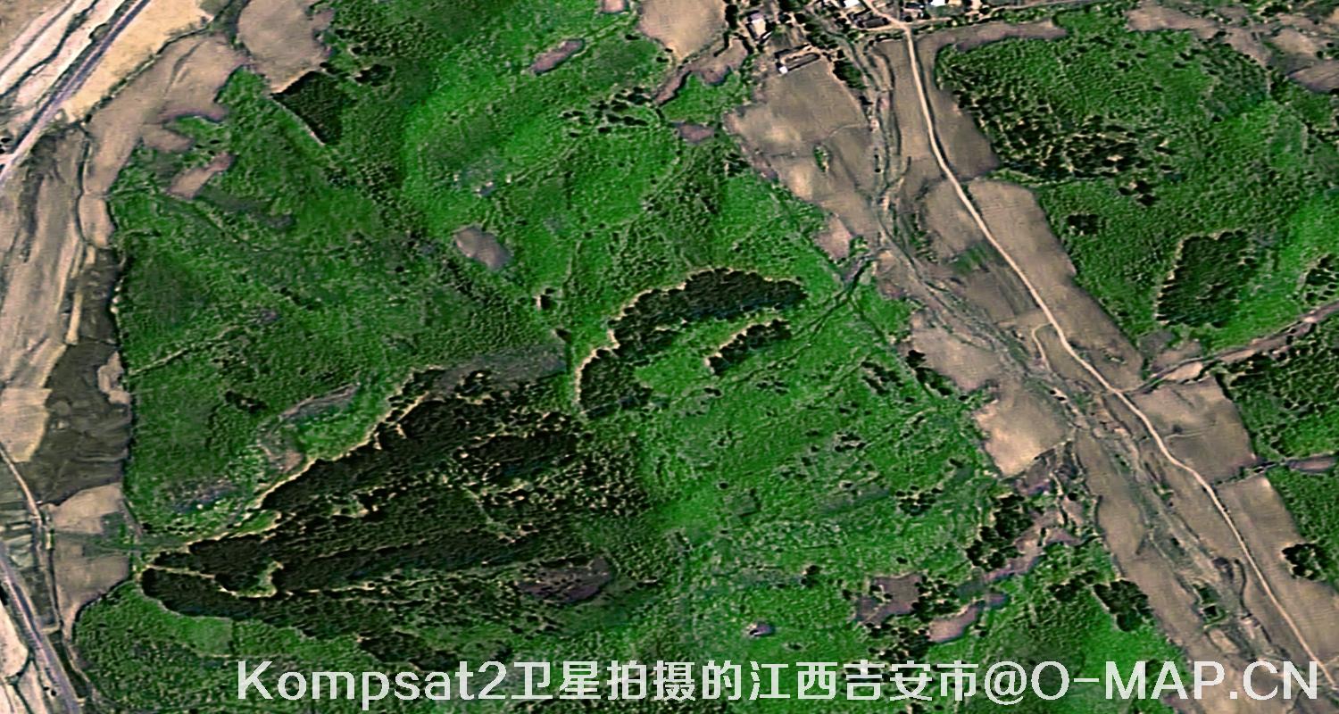 Kompsat2卫星2007年拍摄的江西省吉安市某煤矿卫星图