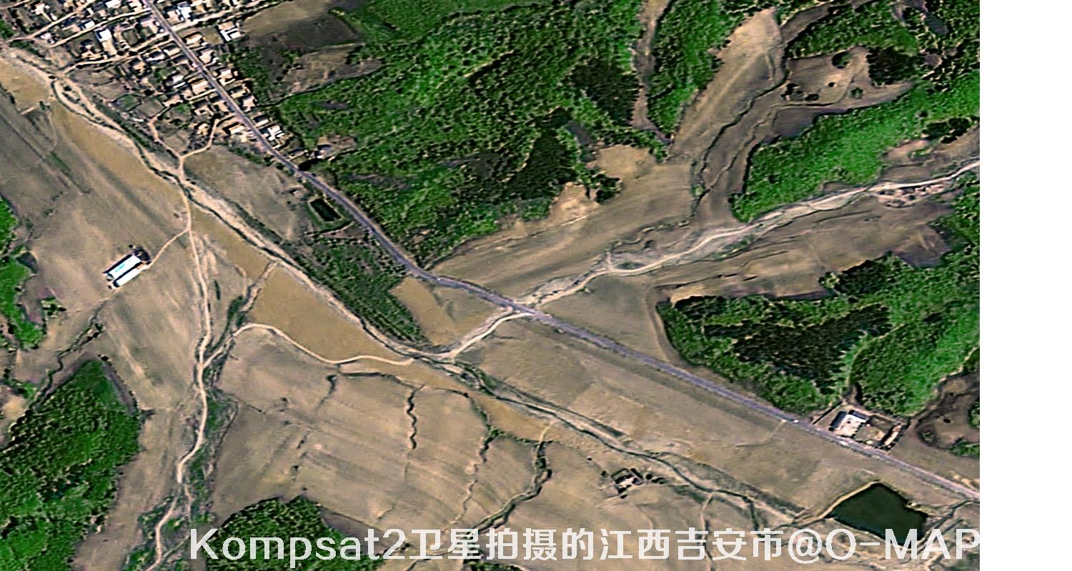 Kompsat2卫星2007年拍摄的江西省吉安市某煤矿卫星图