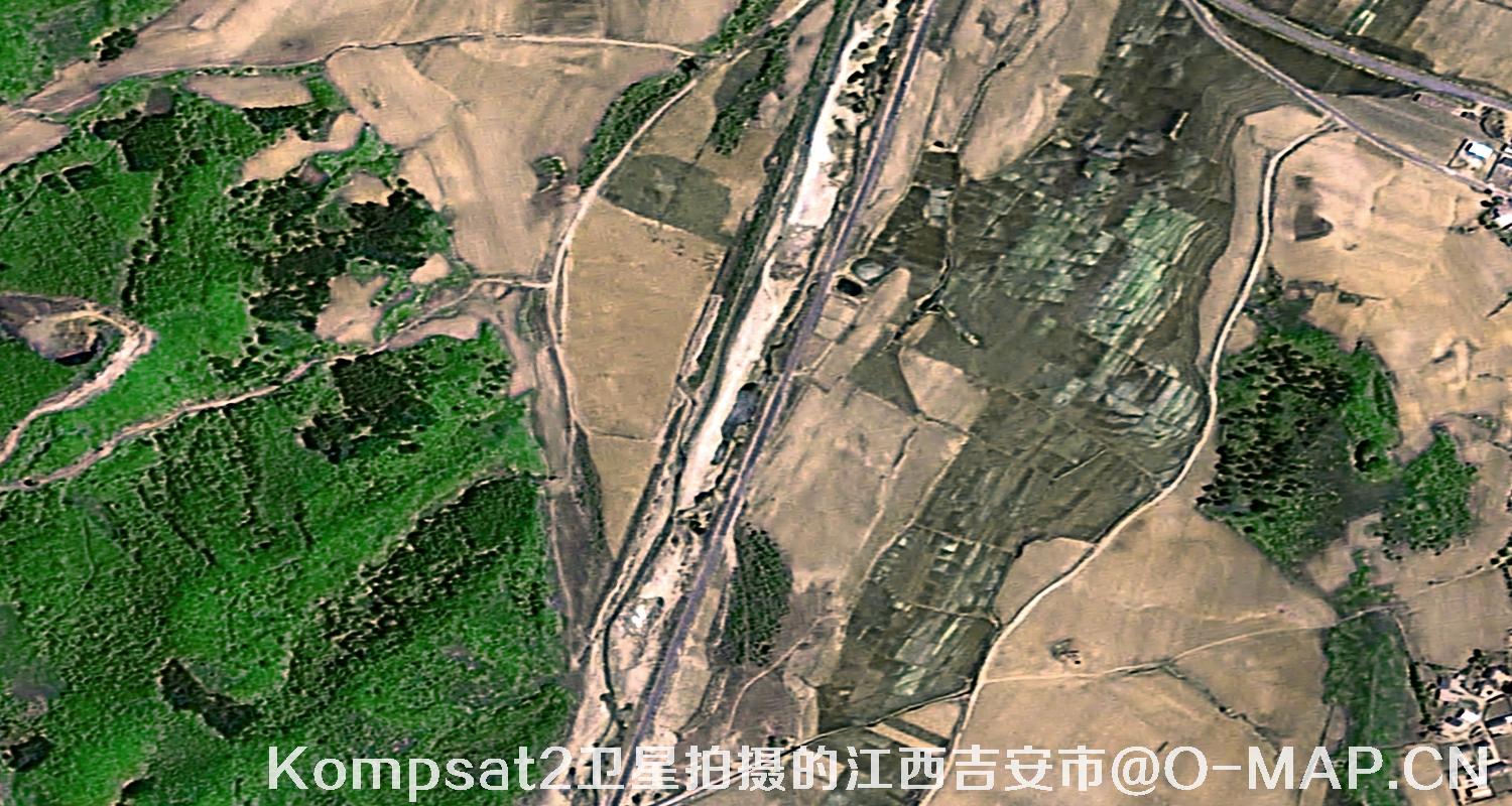 Kompsat2卫星2007年拍摄的江西省吉安市某煤矿卫星图