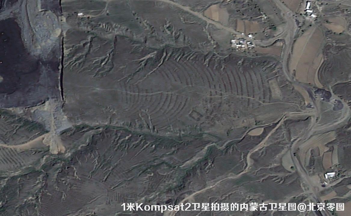 韩国阿里郎2号卫星2009年拍摄的内蒙古1米分辨率卫星图