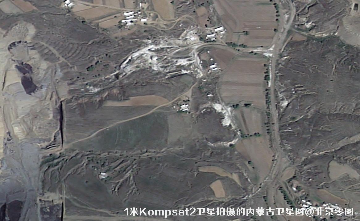 韩国阿里郎2号卫星2009年拍摄的内蒙古1米分辨率卫星图