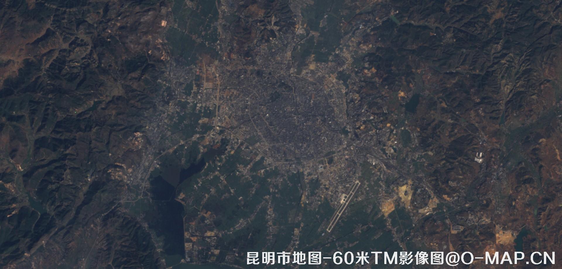 常用低分辨率卫星拍摄的云南省昆明市影像图