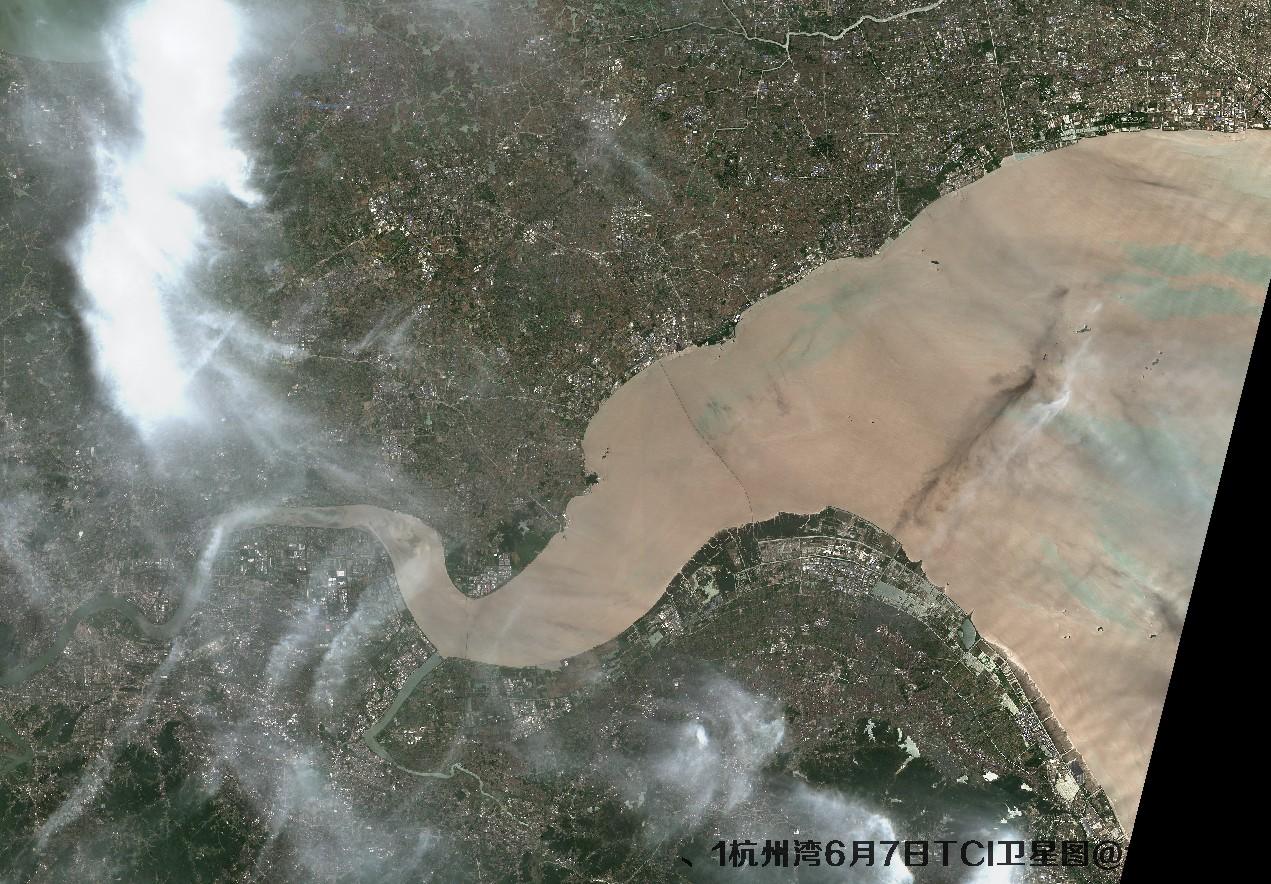 杭州湾6月份卫星图及多光谱数据