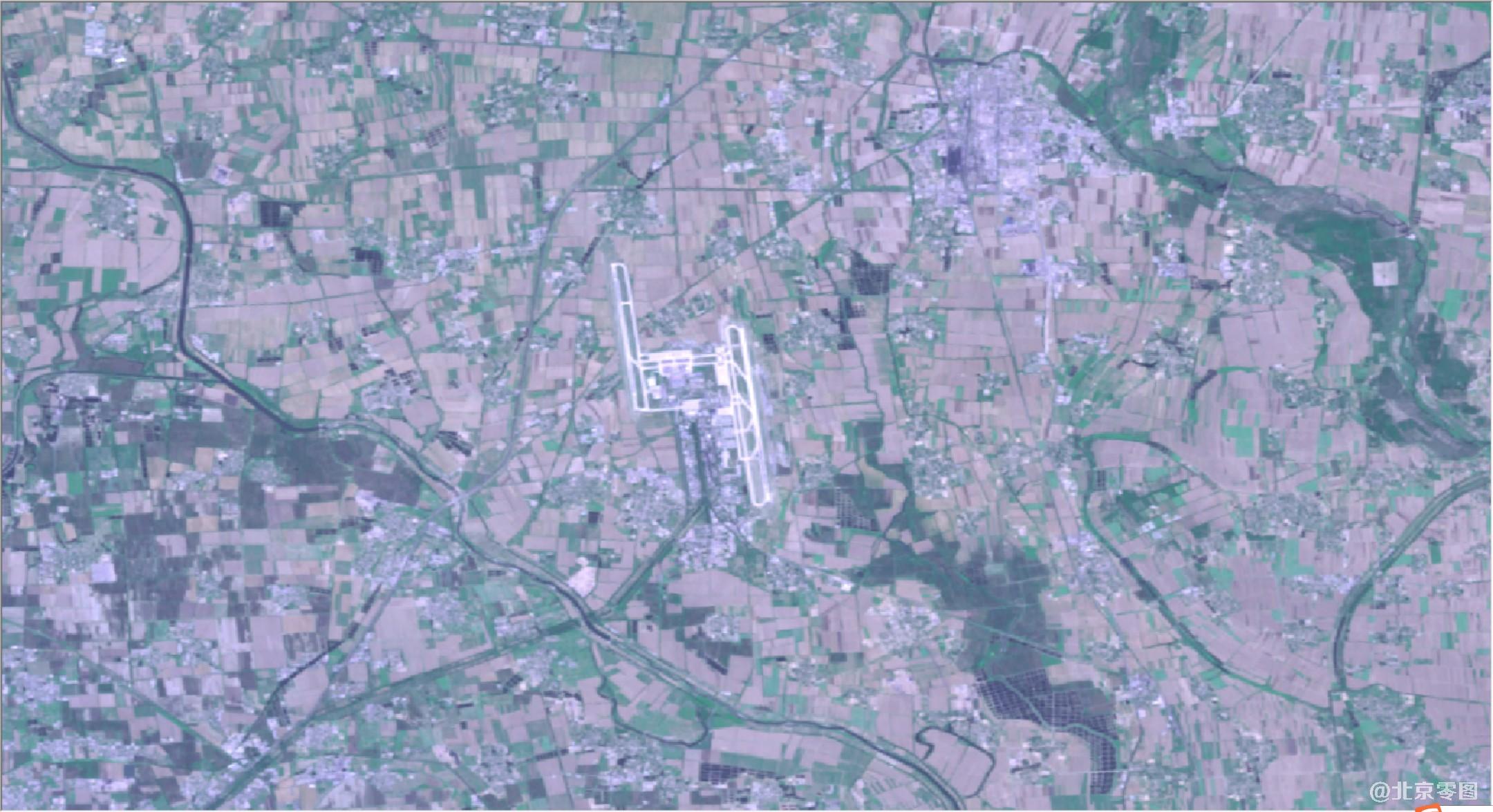 landsat卫星1989年拍摄的北京首都机场卫星图