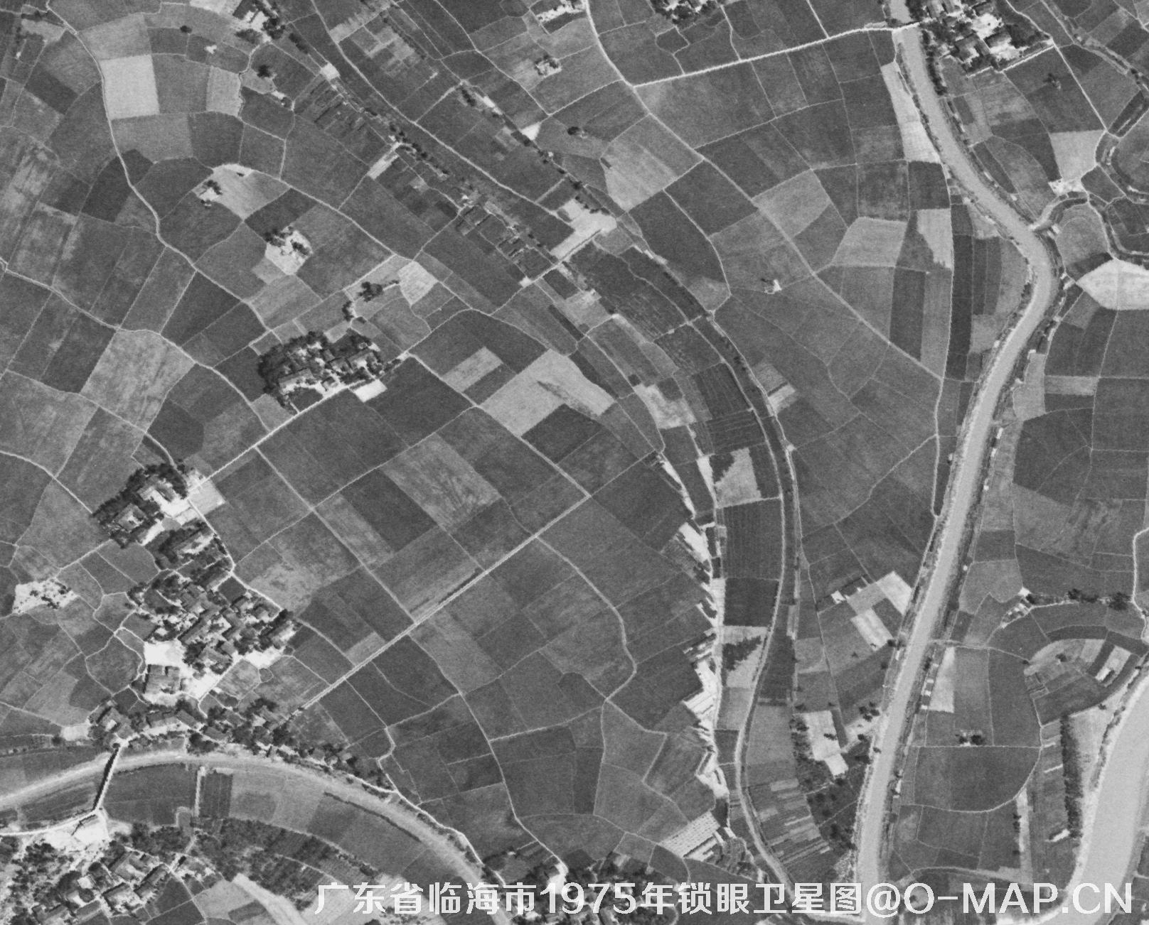 美国锁眼侦查卫星1975年拍摄的广东省临海市影像地图