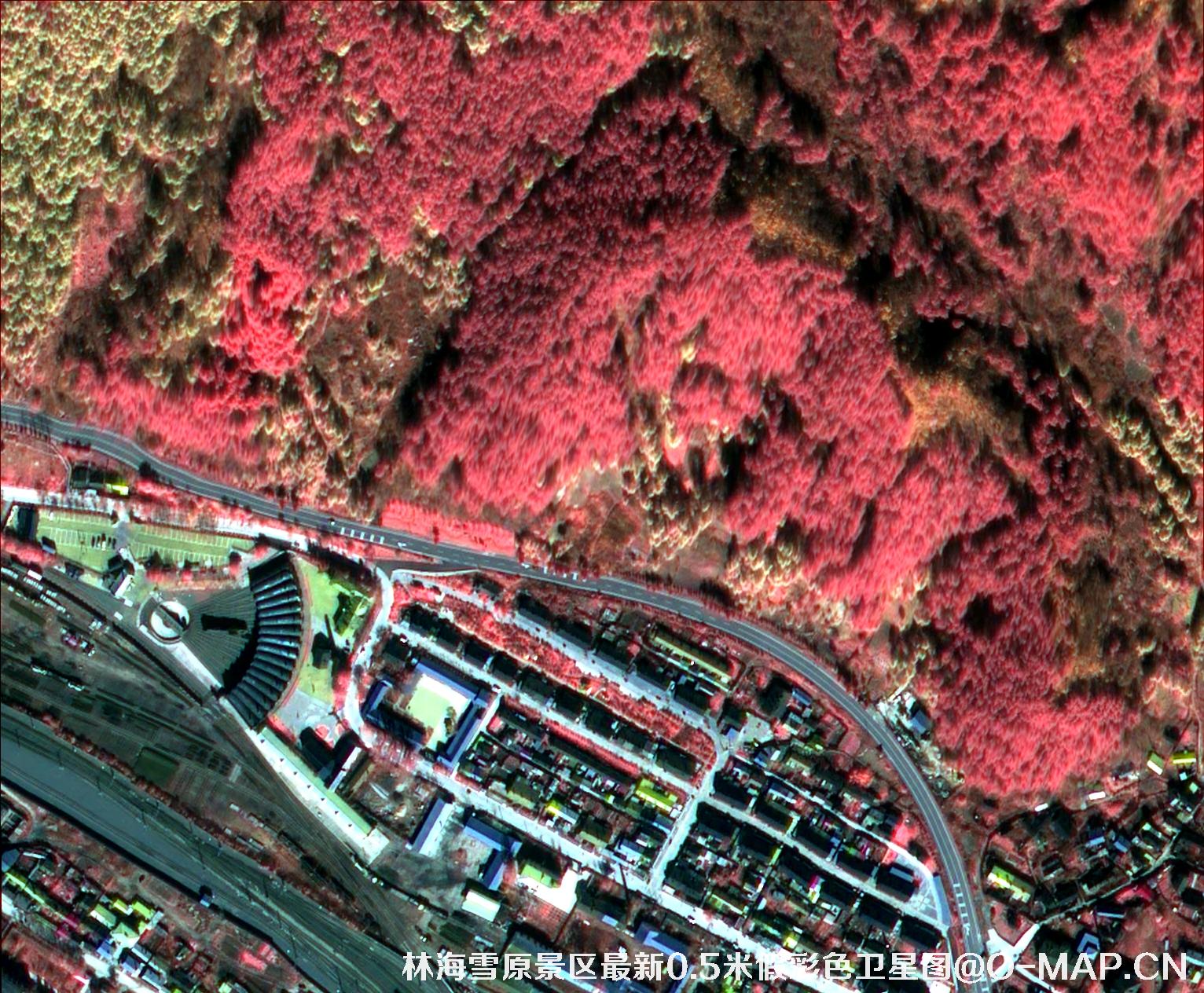 林海雪原景区0.5米假彩色卫星影像图