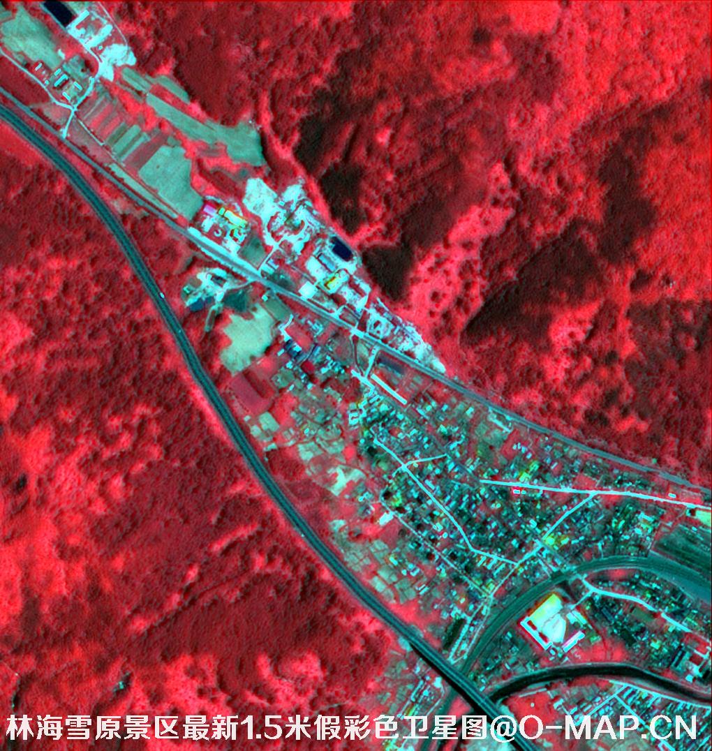 林海雪原景区1.5米假彩色卫星影像图