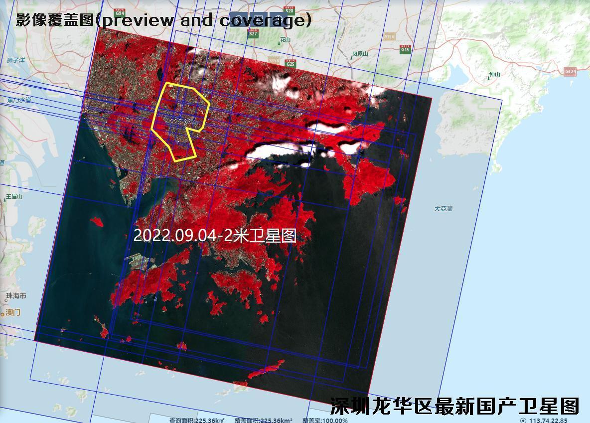 广东省深圳市龙华区2022年最新【高分六号-高分一号-高分二号】卫星图