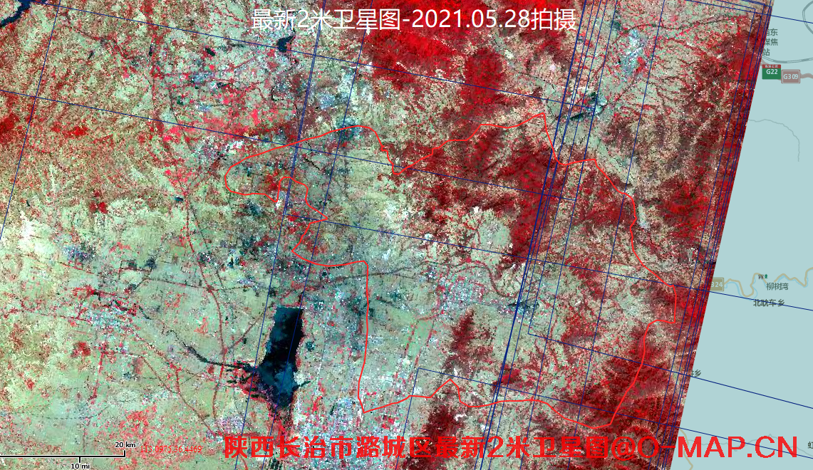 陕西省长治市潞城区2021年最新2米高分一号卫星图