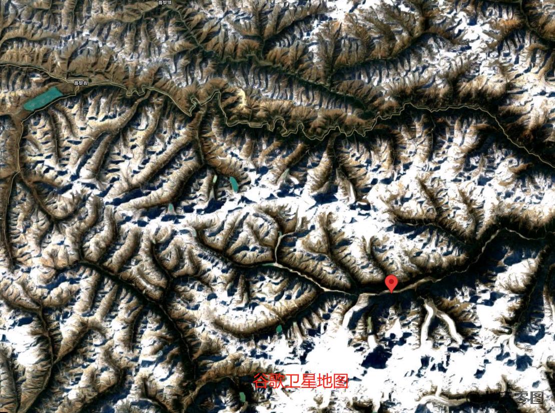 西藏那曲嘉黎县的依嘎冰川卫星图-谷歌卫星地图