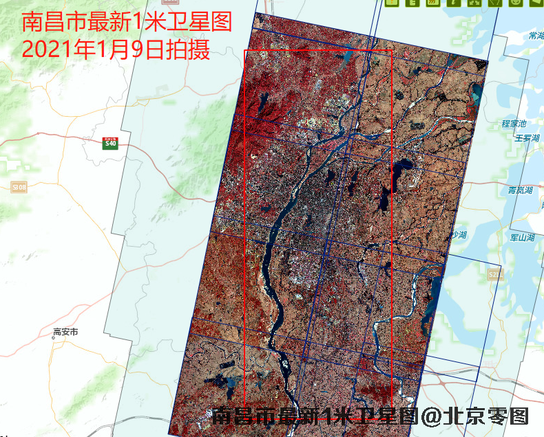南昌市2021年最新1米卫星图查询报告