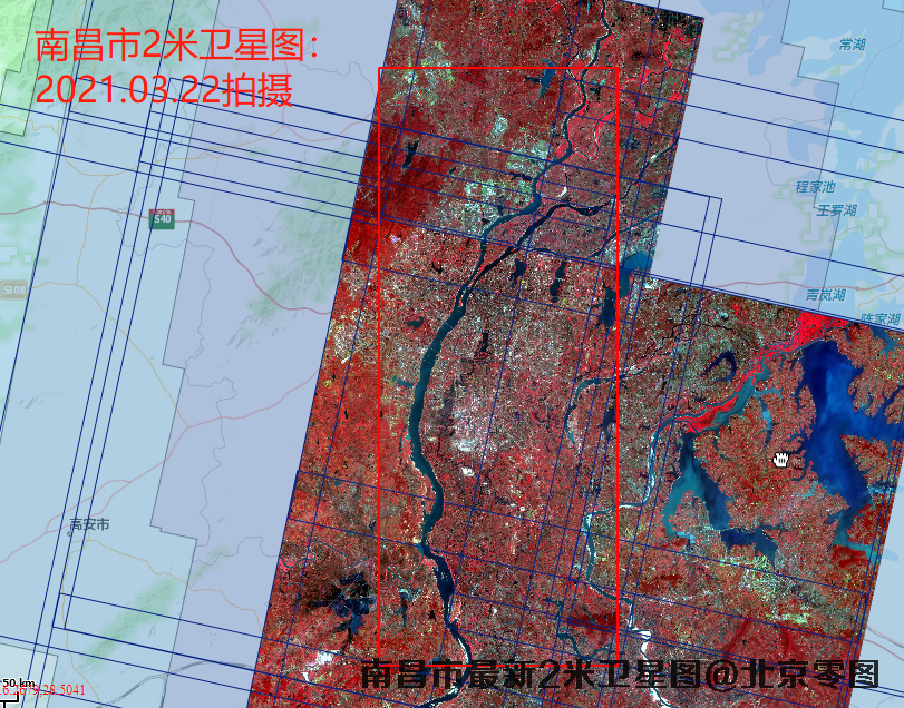 南昌市2021年最新1米卫星图查询报告
