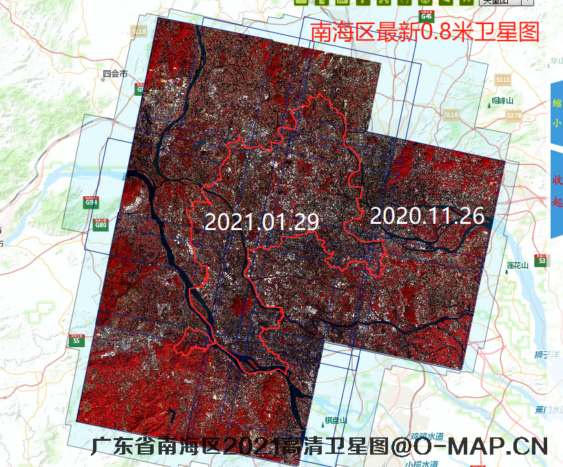 广东佛山南海区2021年0.8米高分二号卫星图