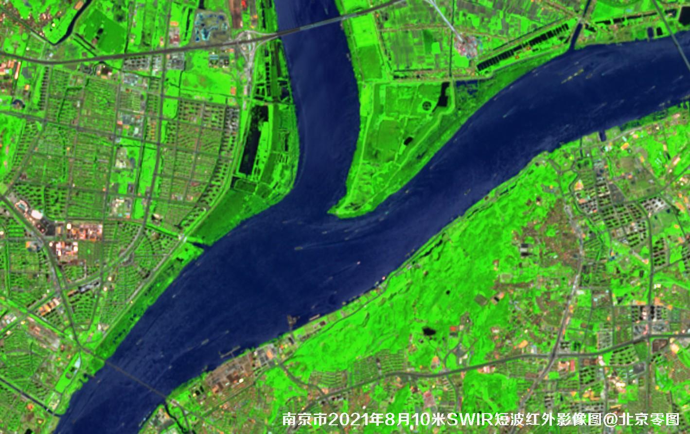 江苏省南京市2021年SWIR短波红外影像图（局部放大）