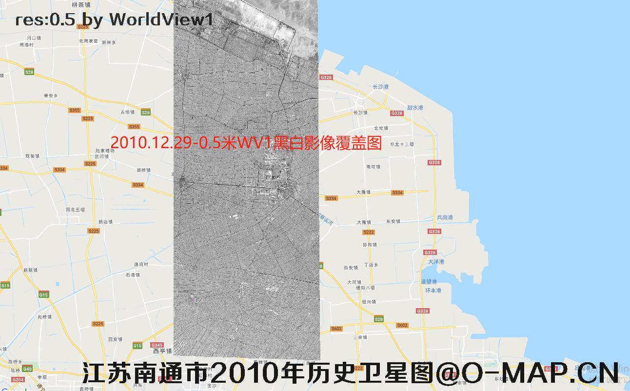 江苏省南通市2010年历史卫星图