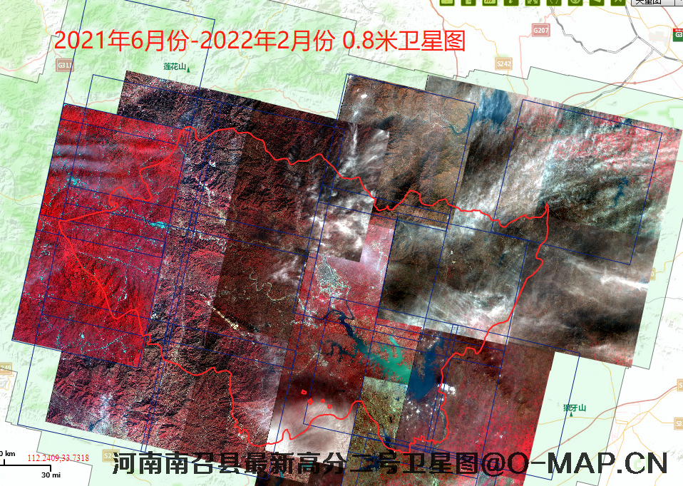 河南省南召县最新0.8米高分二号卫星图
