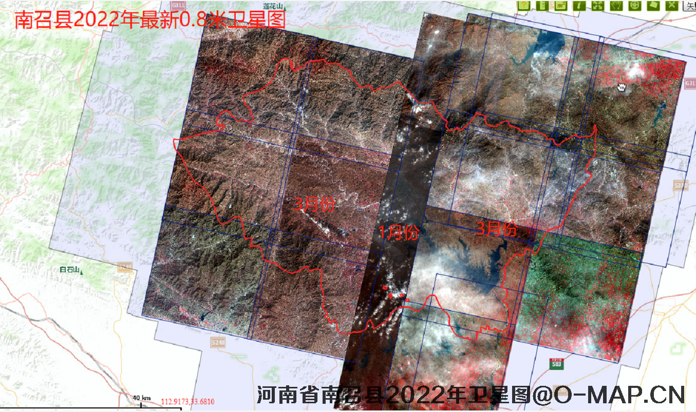 河南省南召县2022年0.8米高分二号卫星图