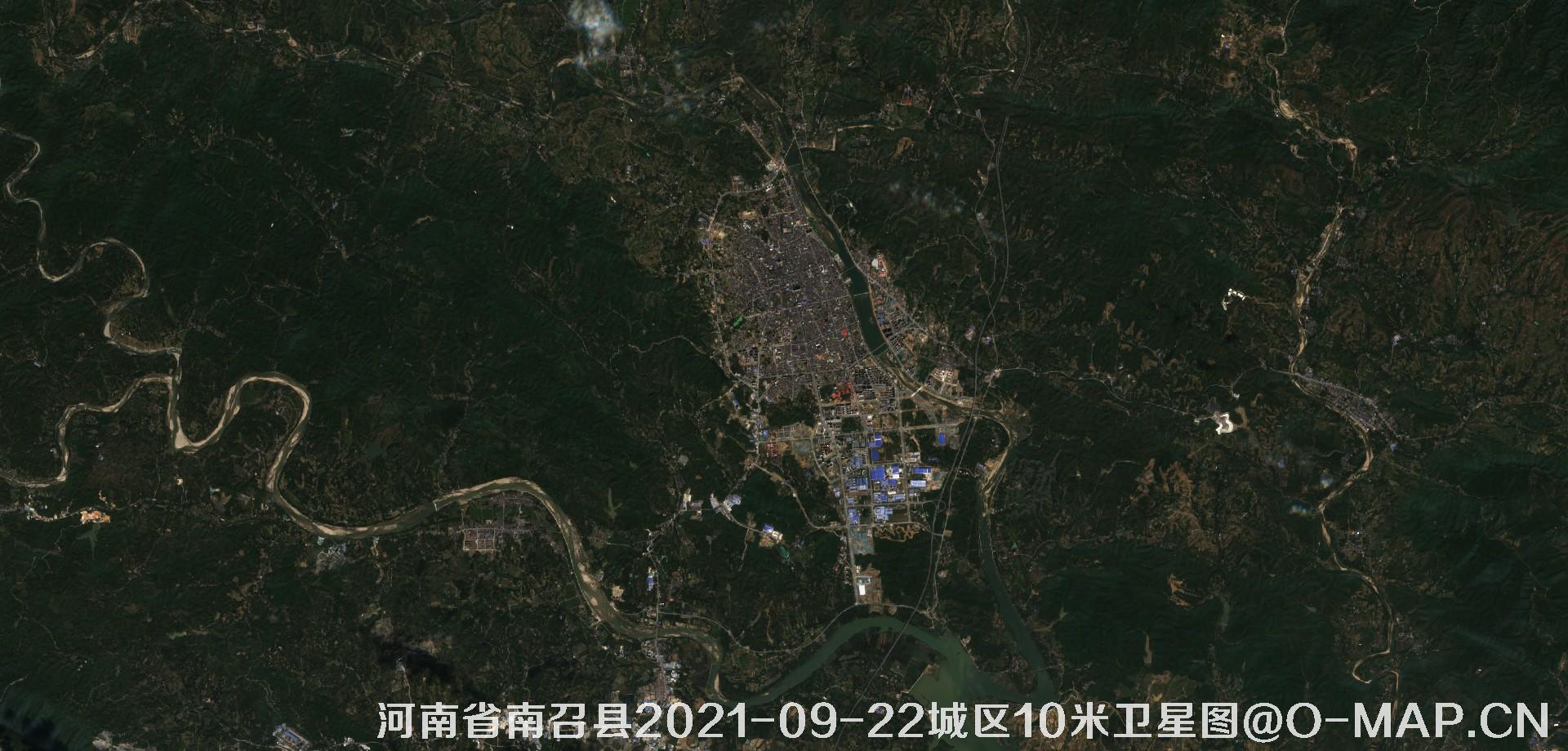 河南南阳市南召县2021-09-22城区10米卫星图