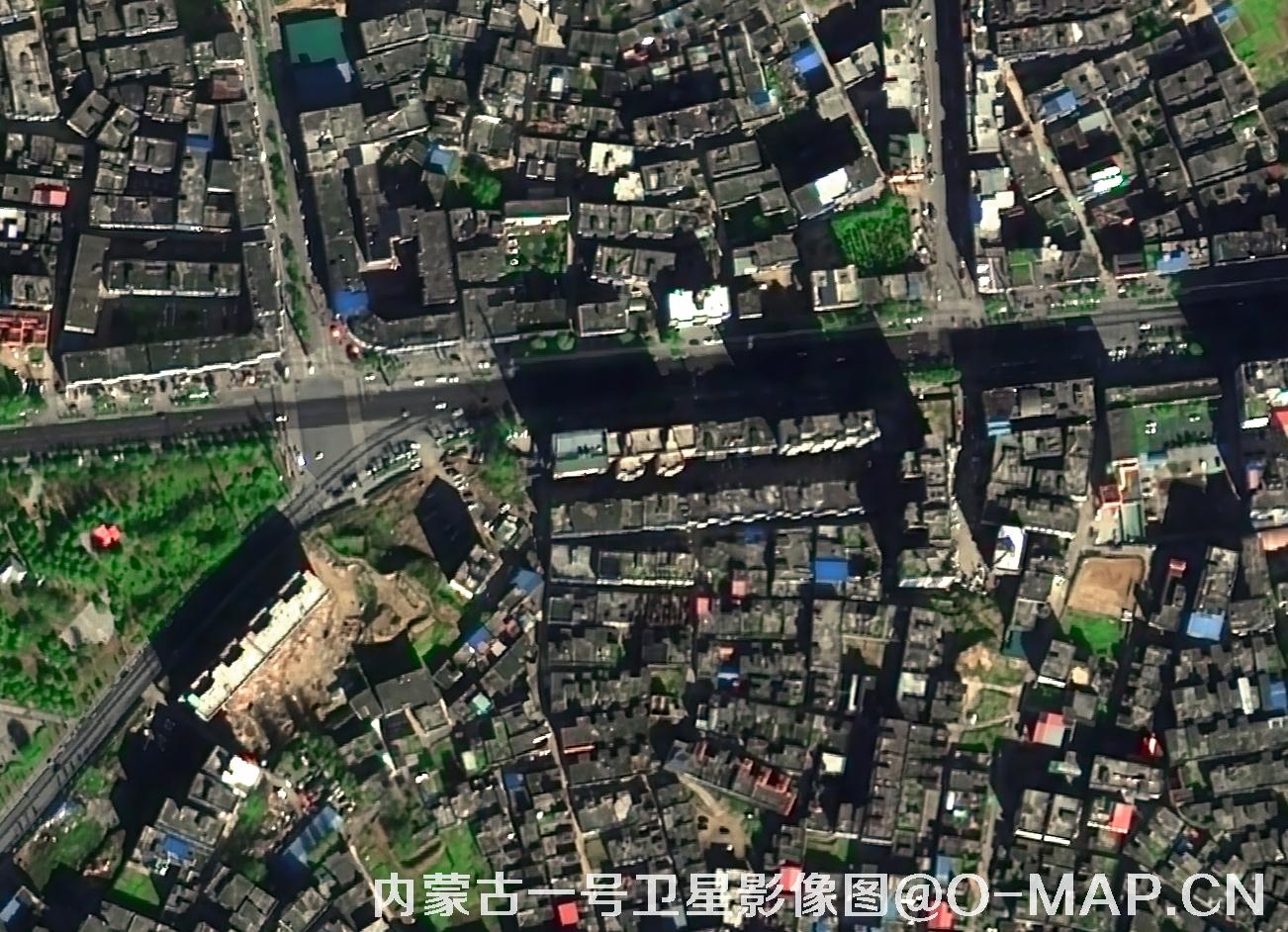 内蒙古一号卫星拍摄的0.5米城市房屋影像图