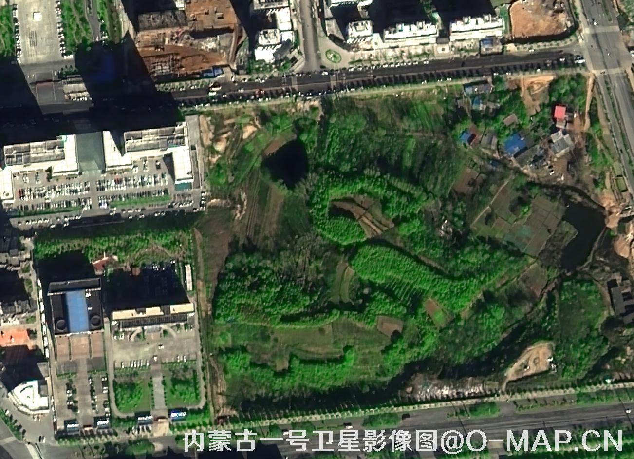 内蒙古一号卫星拍摄的0.5米森林影像图