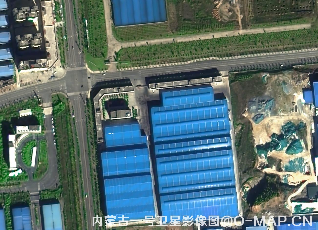 内蒙古一号卫星拍摄的0.5米大型厂房影像图