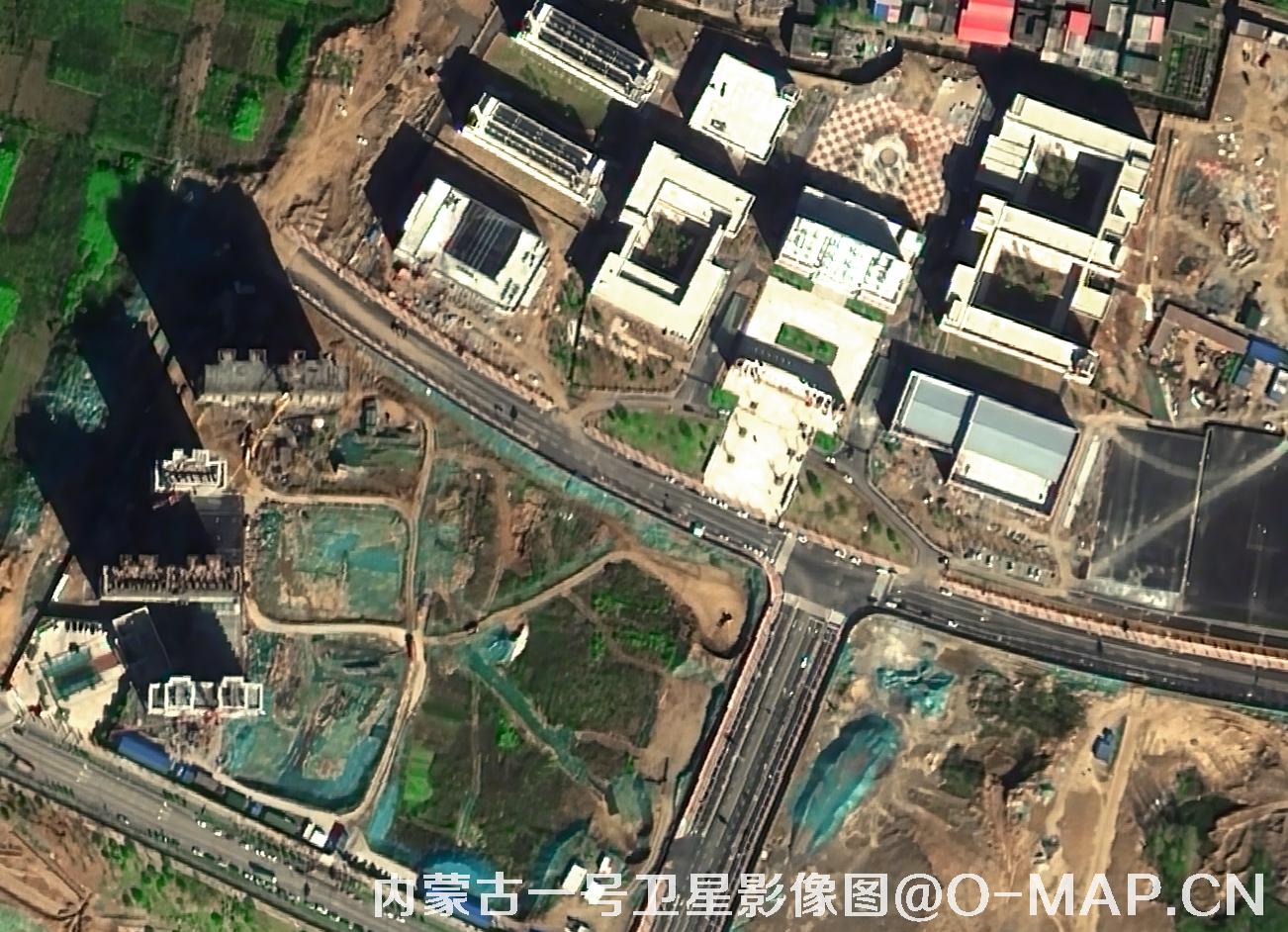 内蒙古一号卫星拍摄的0.5米在建楼盘影像图