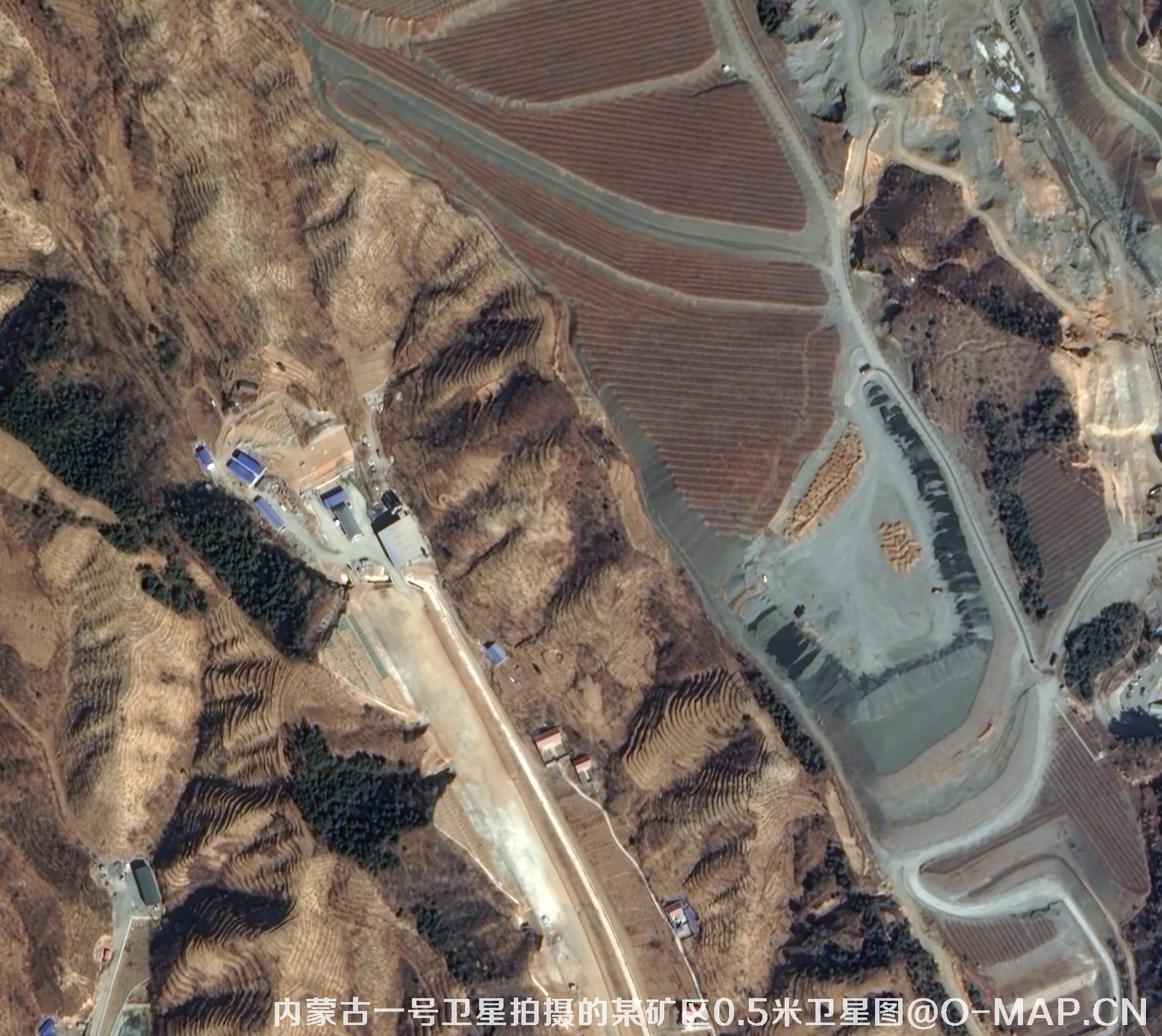 内蒙古一号卫星拍摄的河北省某矿区0.5米卫星图