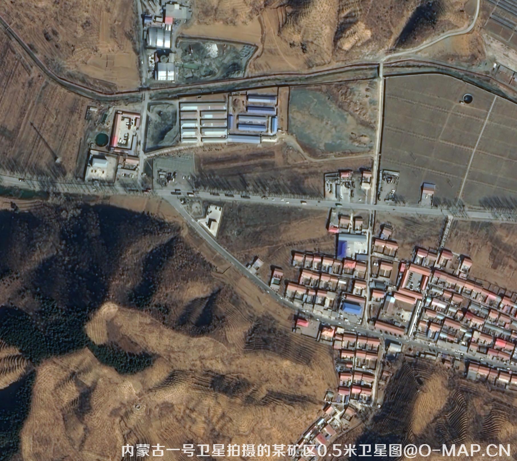 内蒙古一号卫星拍摄的河北省某矿区0.5米卫星图