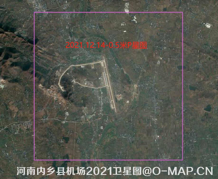 Pleiades卫星拍摄的河南省南阳市内乡县机场2021年12月份0.5米卫星图