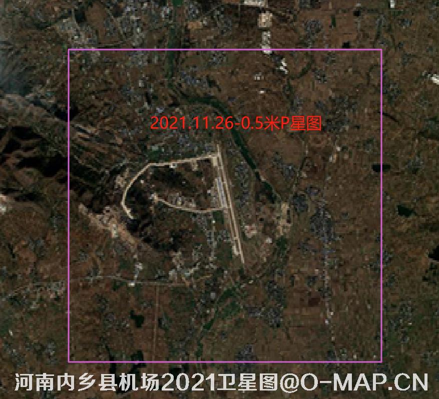 Pleiades卫星拍摄的河南省南阳市内乡县机场2021年11月份0.5米卫星图