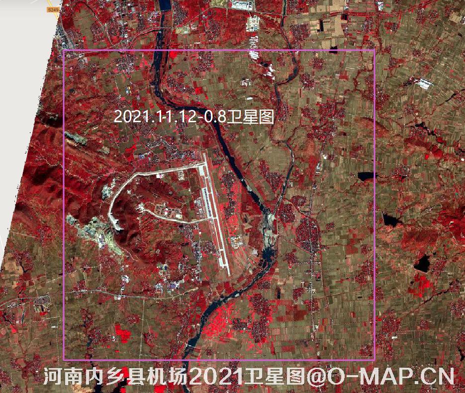 高分二号卫星拍摄的河南省南阳市内乡县机场2021年11月份0.8米卫星图