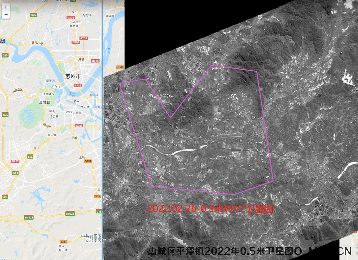 惠城区平潭镇2022年0.5米WorldView1卫星图