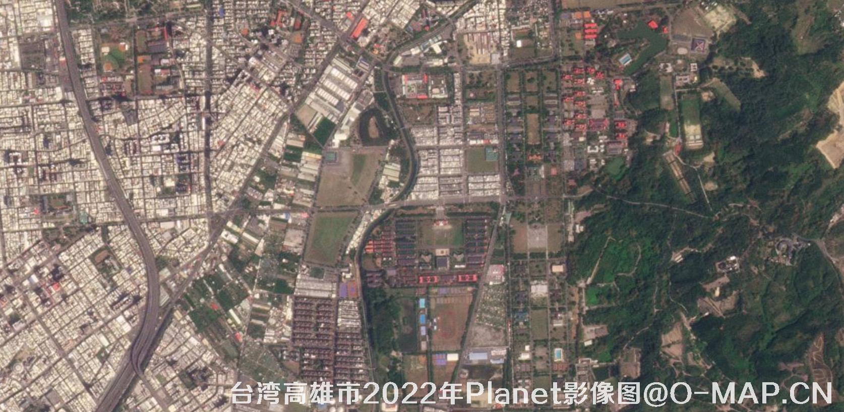 台湾高雄市2022年Planet卫星3米影像图