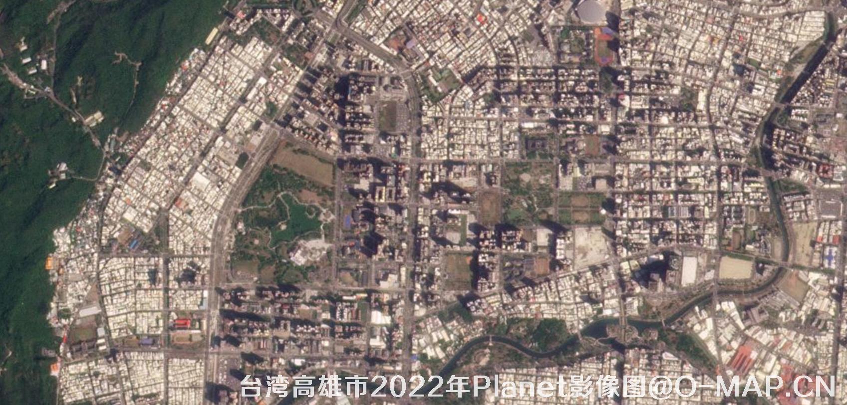 台湾高雄市2022年Planet卫星3米影像图