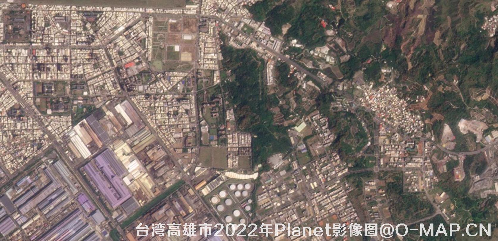 台湾高雄市2022年Planet卫星3米影像图