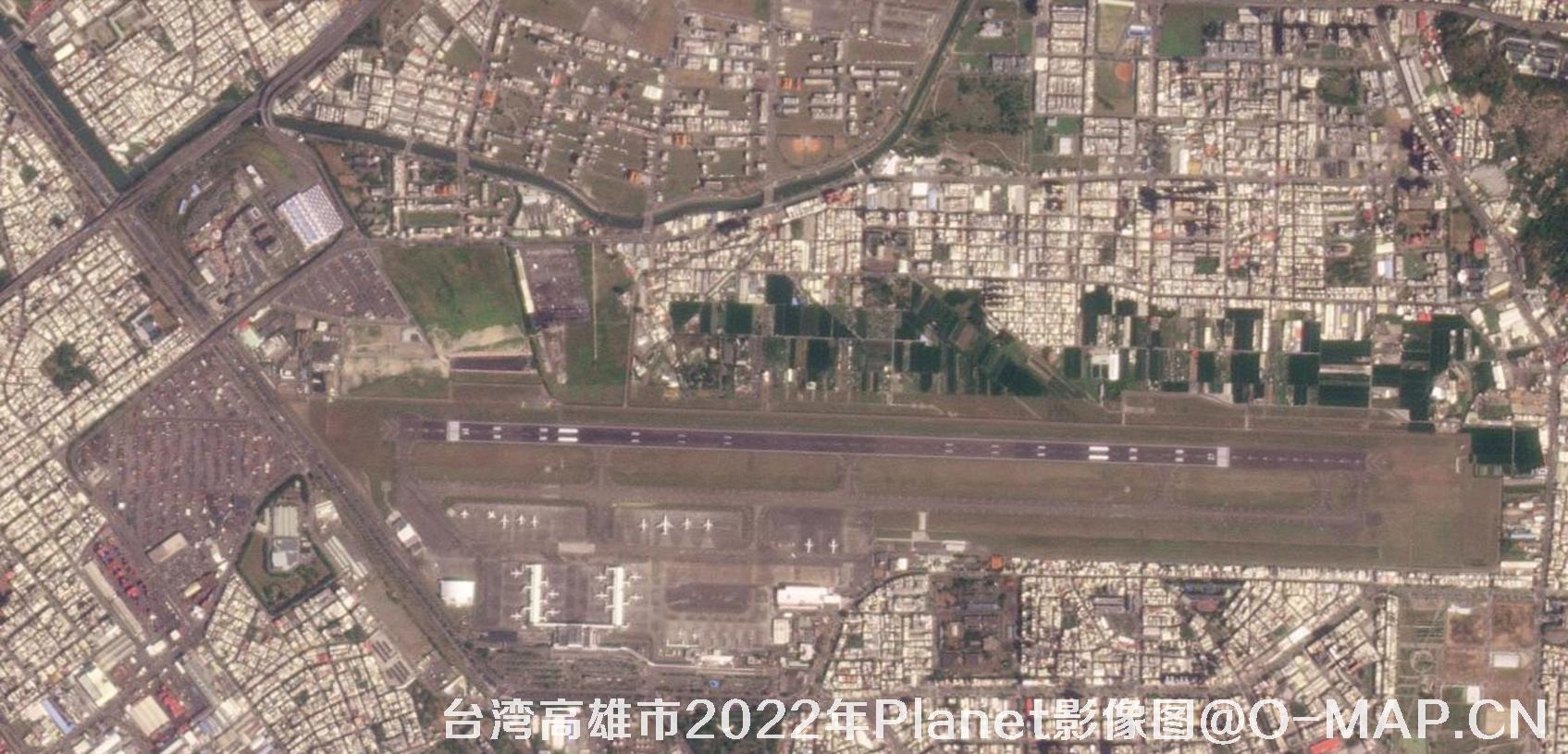 台湾高雄市2022年Planet卫星3米影像图